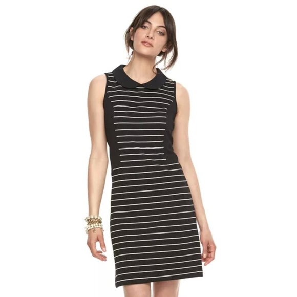 ELLE.Women Stripes Dresses White and Bllack Color Size S-M - Picture 1 of 11